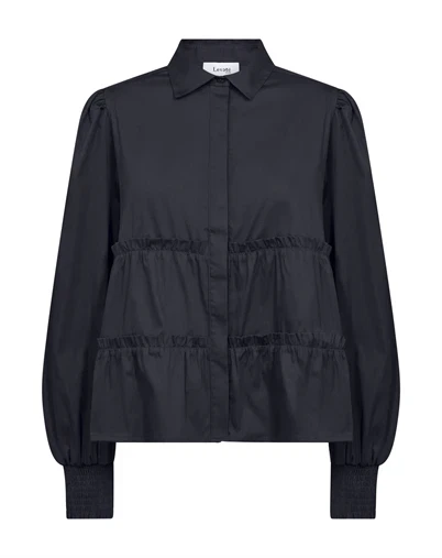 Leveté Room - LR-Isla Solid 95 Skjorte - Dark Navy